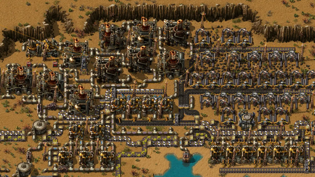 A sprawling Factorio factory