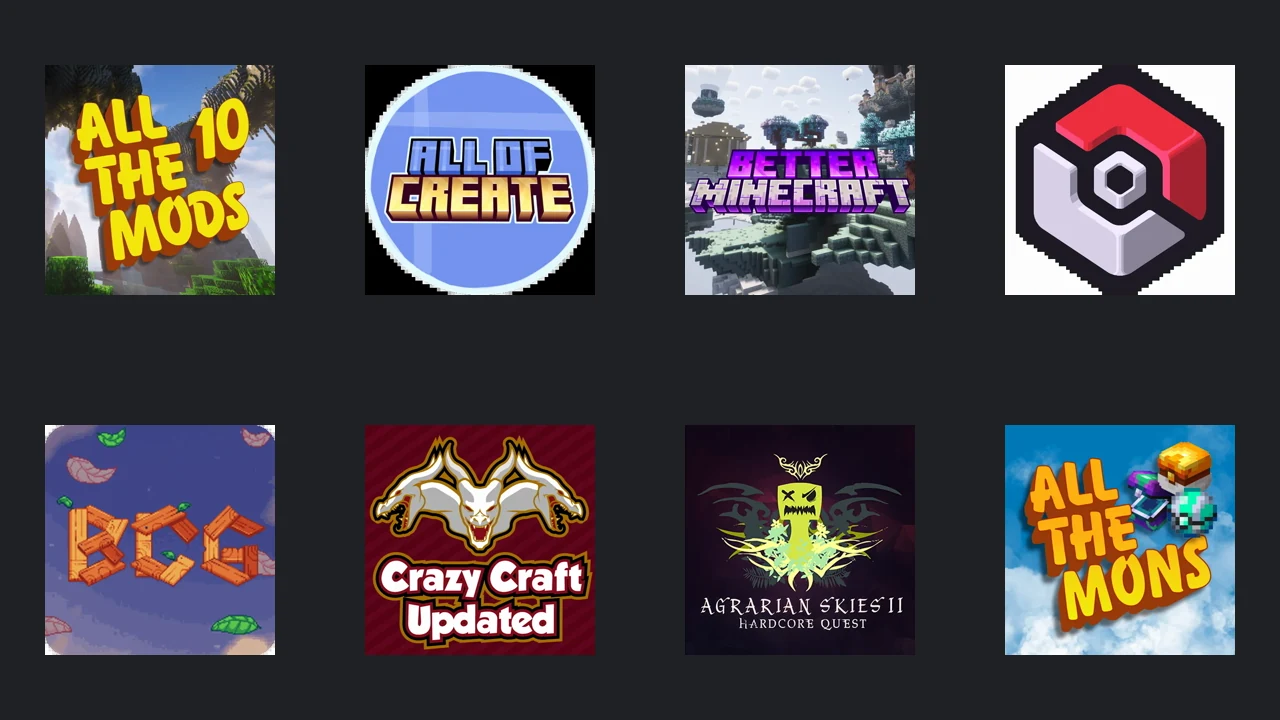 Artwork for modpacks you can install from the panel
